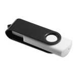 Pen drive com corpo de borracha branco e clipe colorido Whitemate cor preto