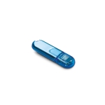 Pen USB personalizada barata de plástico transparente Infotech cor azul