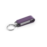 Porta-chaves USB personalizados de metal com protetor de couro Magring cor violeta