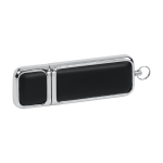 Elegante pen drive com tampa que combina pele e metal Classic cor preto