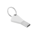 Porta-chaves USB de silicone e metal colorido com porta-chaves Trend cor branco