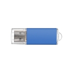 Pen USB personalizada barata com tampa transparente USB Metalcolor cor azul