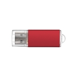 Pen USB personalizada barata com tampa transparente USB Metalcolor cor vermelho