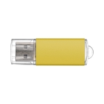 Pen USB personalizada barata com tampa transparente USB Metalcolor cor amarelo