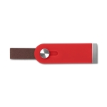 USB retráctil com tira de pele para serigrafar USB Slide Flash cor vermelho