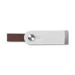 USB retráctil com tira de pele para serigrafar USB Slide Flash cor branco