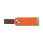 USB retráctil com tira de pele para serigrafar USB Slide Flash cor cor-de-laranja