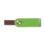 USB retráctil com tira de pele para serigrafar USB Slide Flash cor verde-lima