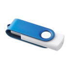 Pen drives personalizadas 3.0 brancas com clipe colorido Whitemate 3.0 cor azul