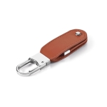 Porta-chaves USB de pele com mosquetão USB Leather Hook cor castanho