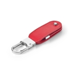 Porta-chaves USB de pele com mosquetão USB Leather Hook cor vermelho