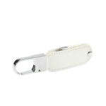 Porta-chaves USB de pele com mosquetão USB Leather Hook cor branco