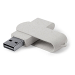 Pen drive de merchandising giratória de cana de trigo USB Ecocare cor bege