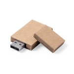 Pens USB com tampa e corpo de cartão reciclado USB Cardboard cor bege