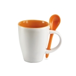 Canecas com logo e impressão circular de 250ml Colorspoon cor cor-de-laranja