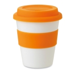 Copo takeaway personalizável barato de plástico 350ml Takeaway cor cor-de-laranja