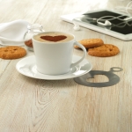 Chávena de café de cerâmica personalizada 180ml Cappuccino Lungo cor branco vista conjunto