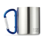 Canecas de aço inox com asa de mosquetão colorida 220ml Metalhook cor azul vista principal terceira vista