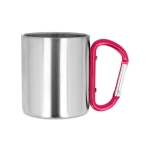 Canecas de aço inox com asa de mosquetão colorida 220ml Metalhook cor vermelho segunda vista