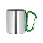 Canecas de aço inox com asa de mosquetão colorida 220ml Metalhook cor verde segunda vista