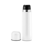 Termo personalizado económico de aço em cores vivas 500ml Colors cor branco segunda vista