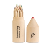 Conjunto de 12 lápis de cor em caixa com forma de lápis Pencil cor madeira vista principal