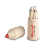 Conjunto de 12 lápis de cor em caixa com forma de lápis Pencil cor madeira vista principal