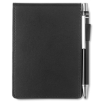 Caderno de bolso com capa e caneta, folhas A7 lisas Summary cor preto