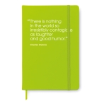 Cadernos personalizados baratos cor verde-lima segunda vista principal