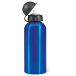 Garrafa de alumínio personalizada desportiva, bocal 600ml Basic Style cor azul