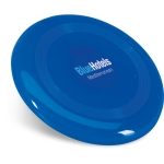 Frisbee personalizado com logo serigrafado para eventos Santa Mónica cor azul vista principal