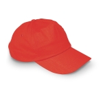 Boné promocional barato algodão com fecho de plástico 160 g/m2 BaseCap cor vermelho