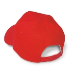 Boné promocional barato algodão com fecho de plástico 160 g/m2 BaseCap cor vermelho segunda vista