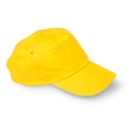 Boné promocional barato algodão com fecho de plástico 160 g/m2 BaseCap cor amarelo