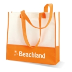 Saco non-woven branco com asas e detalhes coloridos 80 g/m2 Vibe cor cor-de-laranja vista principal