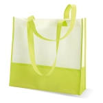 Saco non-woven branco com asas e detalhes coloridos 80 g/m2 Vibe cor verde-lima