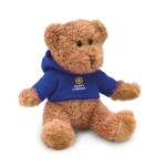 Ursinho de peluche promocional com camisola colorida Teddy cor azul vista principal