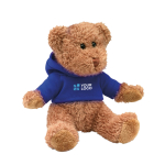 Ursinho de peluche promocional com camisola colorida Teddy cor azul vista principal