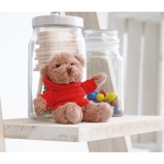 Ursinho de peluche promocional com camisola colorida Teddy cor vermelho vista conjunto