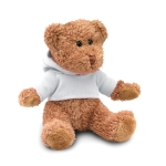 Ursinho de peluche promocional com camisola colorida Teddy cor branco