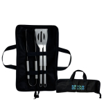 Conjunto de 3 utensílios para barbecue com bolsa non-woven Brasserie vista principal