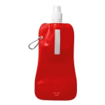 Garrafas de água publicitárias dobráveis baratas 480ml Rebel cor vermelho transparente