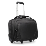 Trolley de poliéster com bolso para laptop Executive 17 cor preto