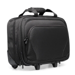 Trolley de poliéster com bolso para laptop Executive 17 cor preto terceira vista