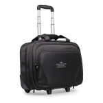 Trolley de poliéster com bolso para laptop Executive 17 cor preto vista principal quarta vista