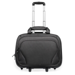 Trolley de poliéster com bolso para laptop Executive 17 cor preto quinta vista