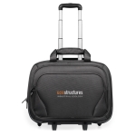 Trolley de poliéster com bolso para laptop Executive 17 cor preto quarta vista principal