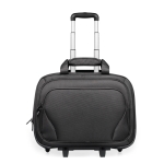 Trolley de poliéster com bolso para laptop Executive 17 cor preto décima vista