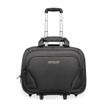 Trolley de poliéster com bolso para laptop Executive 17 cor preto vista principal