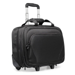 Trolley de poliéster com bolso para laptop Executive 17 cor preto